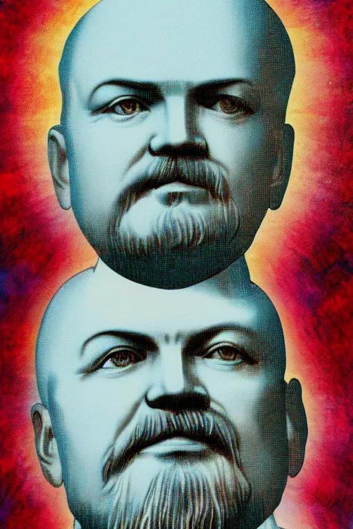 Prompt: art in heaven style, lenin in heaven, clear color art in 4 k