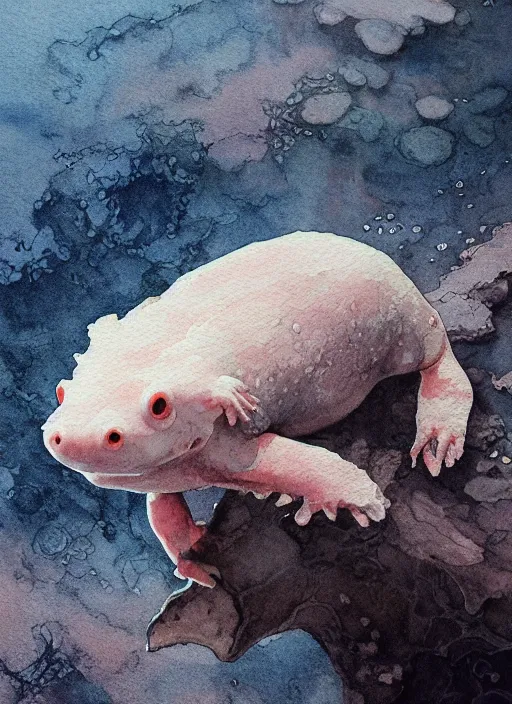 Prompt: portrait, axolotl painting a picture of the ocean, watercolor, dramatic lighting, cinematic, establishing shot, extremely high detail, foto realistic, cinematic lighting, pen and ink, intricate line drawings, by Yoshitaka Amano, Ruan Jia, Kentaro Miura, Artgerm, post processed, concept art, artstation, matte painting, style by eddie mendoza, raphael lacoste, alex ross