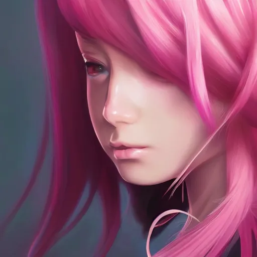 Image similar to anime teen girl, pink hair, gorgeous, amazing, elegant, intricate, highly detailed, digital painting, artstation, concept art, sharp focus, illustration, art by Ross tran