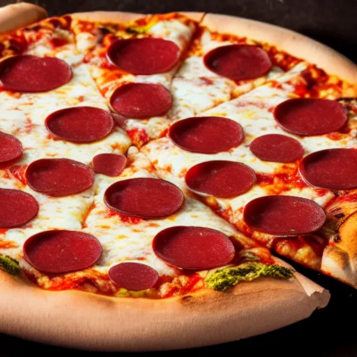 Image similar to a extreme close up of new york style pizza, photo realistic, cinematic lighting, commercial photography