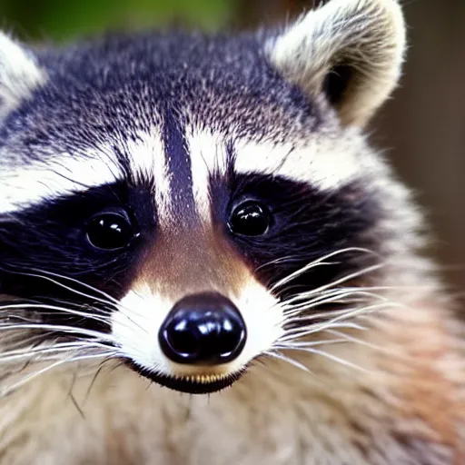 Prompt: cute raccoon's face only coming from the nebula space, higher realistic