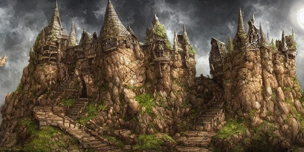 Image similar to A stunning underground fortress ran by dwarves, medieval style, digital art, masterpiece