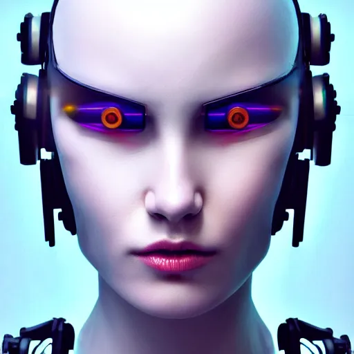 Image similar to Perfectly-Centered Portrait of the upper body of a Mechanical Cyberpunk Female Android, upper torso, upper body, intricate, elegant, super highly detailed, professional digital painting, artstation, concept art, smooth, sharp focus, no blur, no dof, extreme illustration, Unreal Engine 5, Photorealism, HD quality, 8k resolution, cinema 4d, 3D, beautiful, cinematic, art by artgerm and greg rutkowski and alphonse mucha and loish and WLOP