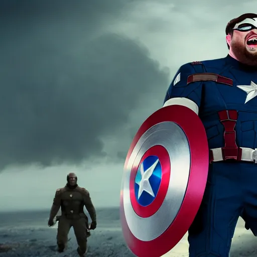 Image similar to Boogie2988 as Captain America, epic, movie still, photorealistic, cinematic, 8k,