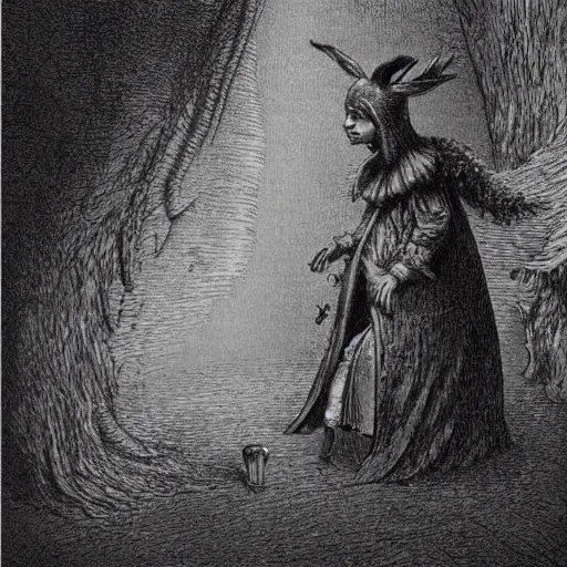 Prompt: Alice in Wonderland, portrait, realistic, very realistic, illustration by Gustave Doré