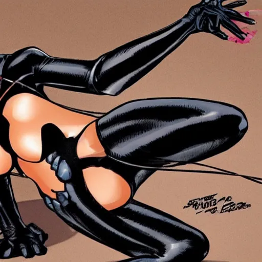 Image similar to Catwoman laying down