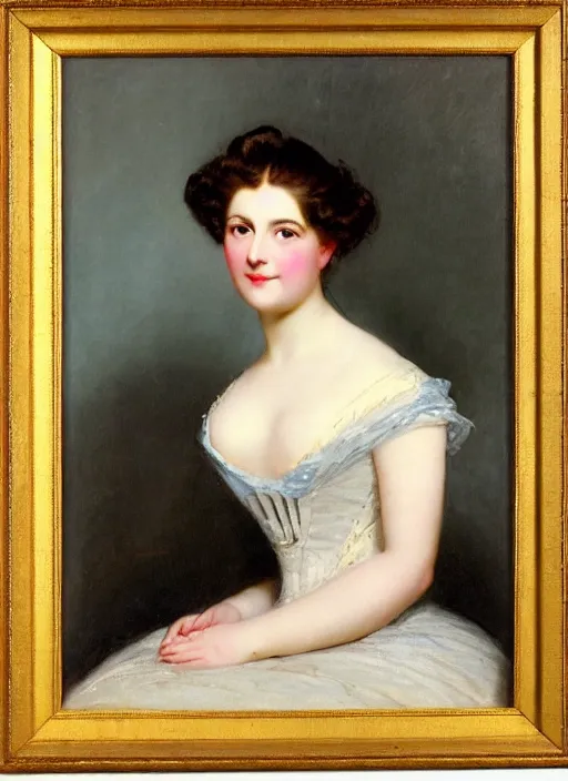 Prompt: a portrait of a pretty young lady by alfred parsons