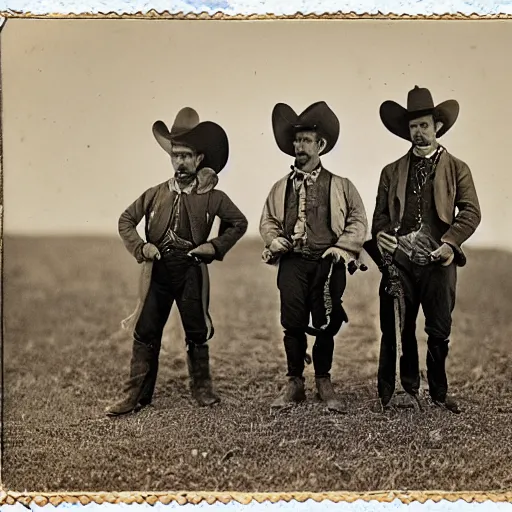 Prompt: kangaroo and wallaby dressed as cowboys, small town, 1 8 6 0 s, photo