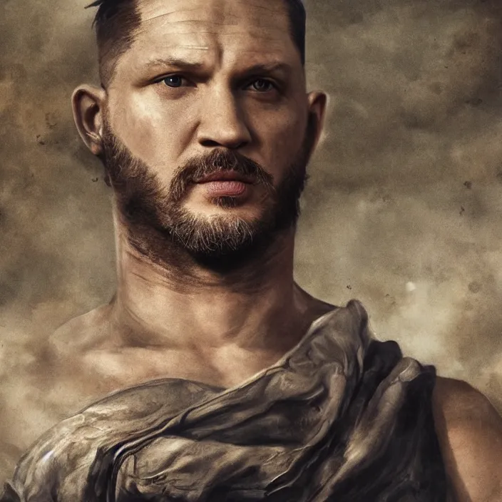 Image similar to professional photographic portrait of tom hardy as machiavelli vanquished scifi aliens strewn over the ground, renaissance style, fine art piece, incredible detail, vray rendering, high octane,