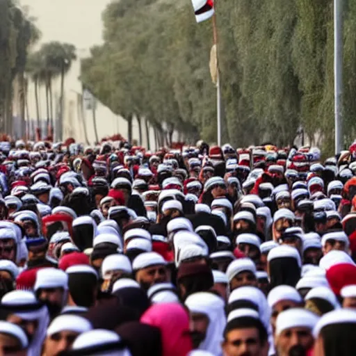 Prompt: a photo of where's wally, in the arab spring