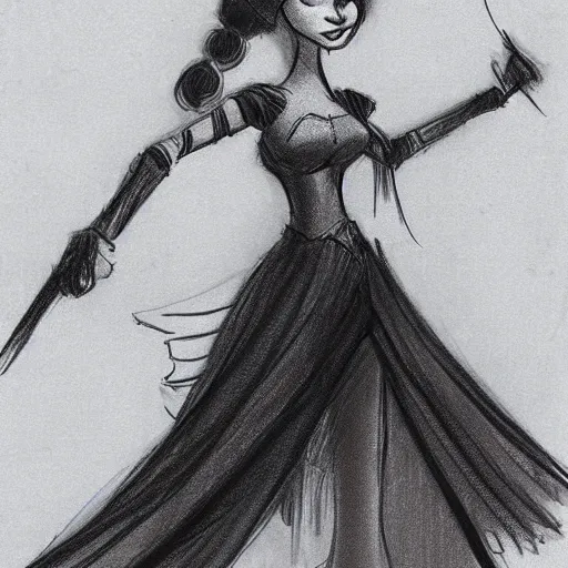 Image similar to milt kahl sketch of victoria justice as princess padme from star wars episode 3