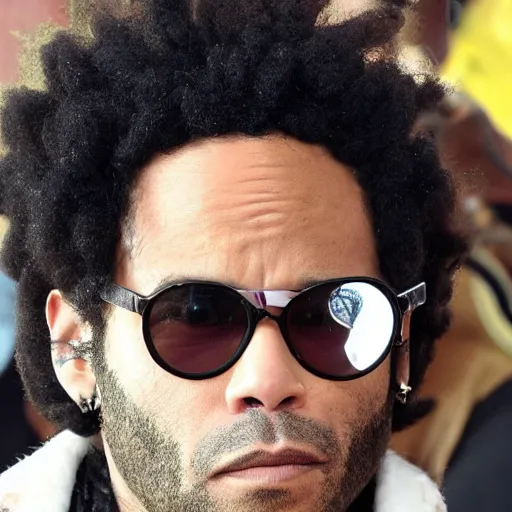 Image similar to photo of lenny kravitz annd his kawaii ninja rabbits