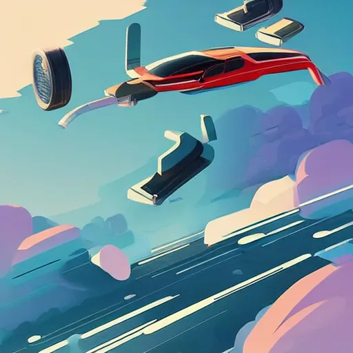 Image similar to isometric flying car concept art by petros afshar and christopher balaskas and marius borgeaud and kiliain eng, well proportioned, highly detailed
