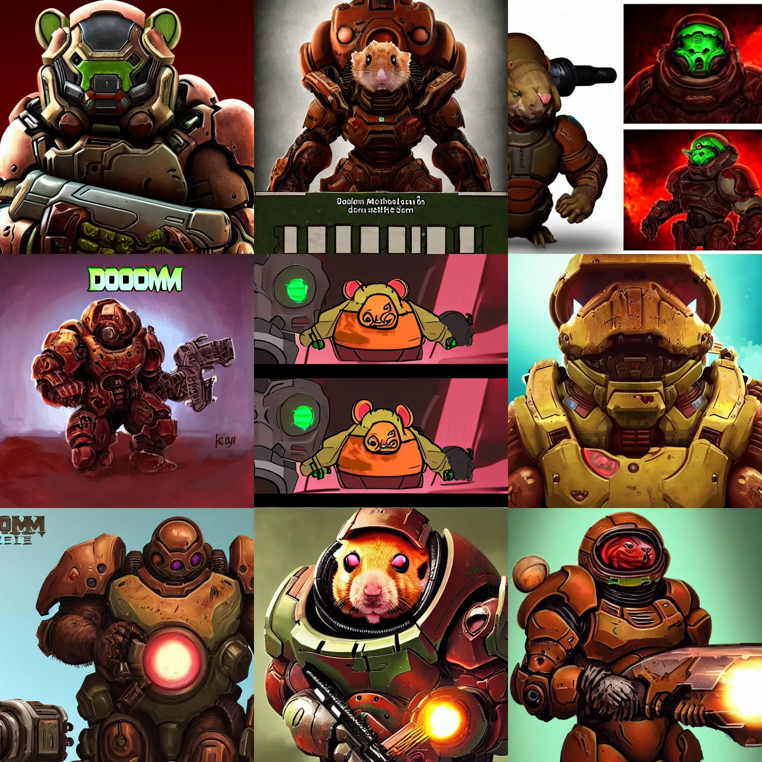 Prompt: doom slayer as a hamster, doom eternal, doom guy