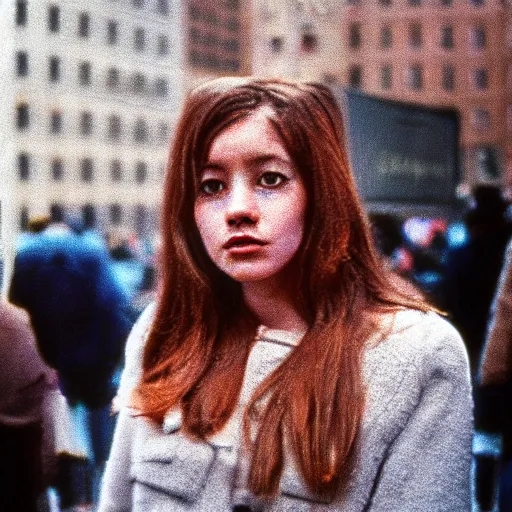 Image similar to street photograph portrait in new york from the 1 9 6 0 s, ultra detailed hyper realistic lifelike, photographed on colour film, photo taken with ektachrome, featured on shutterstock