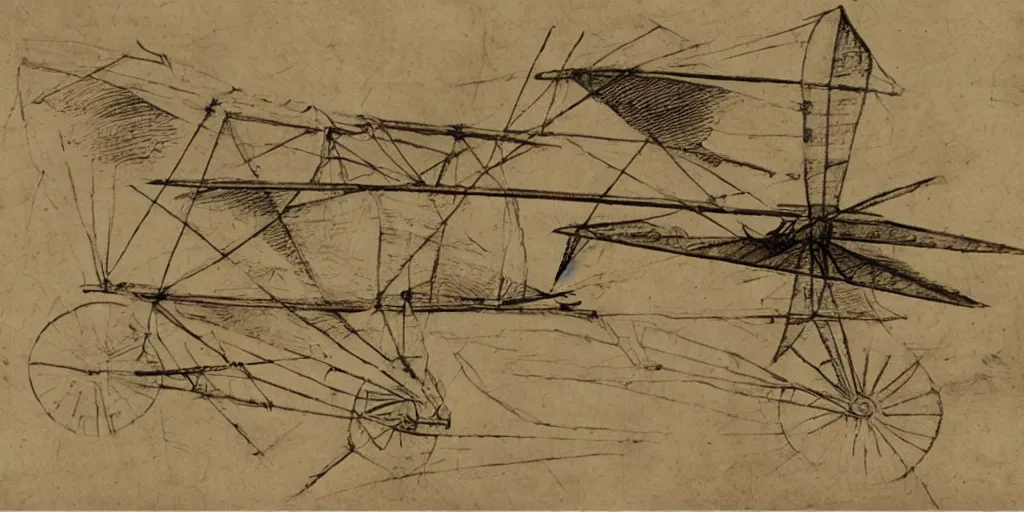 Image similar to davinci sketches flying machine