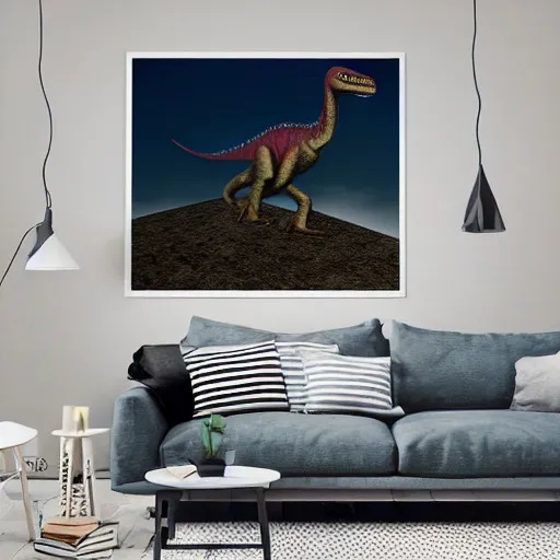 Prompt: awfully bad Photoshop poster of a dinosaur at New York