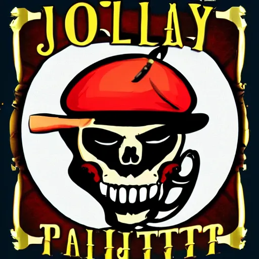 Image similar to a jolly roger, game logo