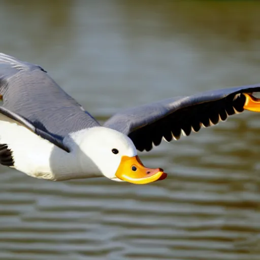 Prompt: Duck flying an airplane