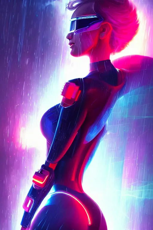 Prompt: portrait futuristic superhero power Girl with thunder and fire sparkles and lazer, in future cyberpunk tokyo heavy rainning rooftop , ssci-fi, fantasy, intricate, very very beautiful, elegant, human anatomy, human structure, neon light, highly detailed, digital painting, artstation, concept art, smooth, sharp focus, illustration, art by tian zi and WLOP and alphonse mucha