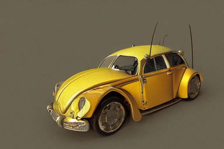 Image similar to zorbeez beetle,in the style of Wendy Froud and Joan HankeWoods,trending on artstation, tearproof lighting tilt-shift,very detailed,60s kitsch and psychedelia ,photorealistic,multiple exposure ,telephoto lens ,