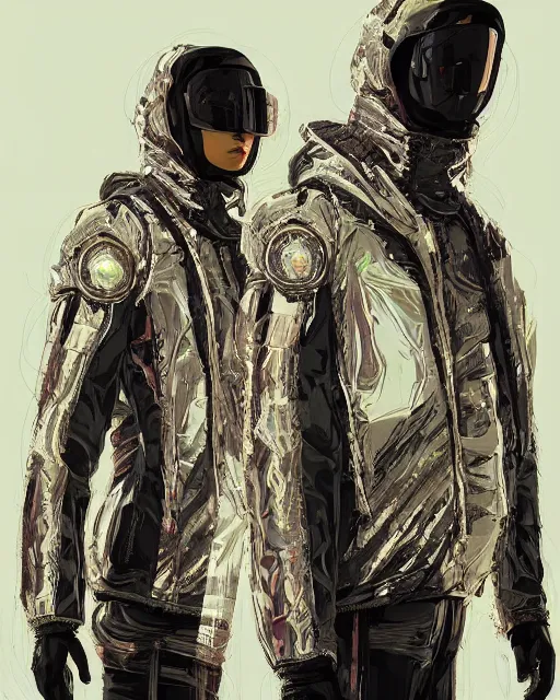 Image similar to detailed portrait atreides cyberpunk futuristic reflective coats decorated with traditional dune ornaments by ismail inceoglu dra
