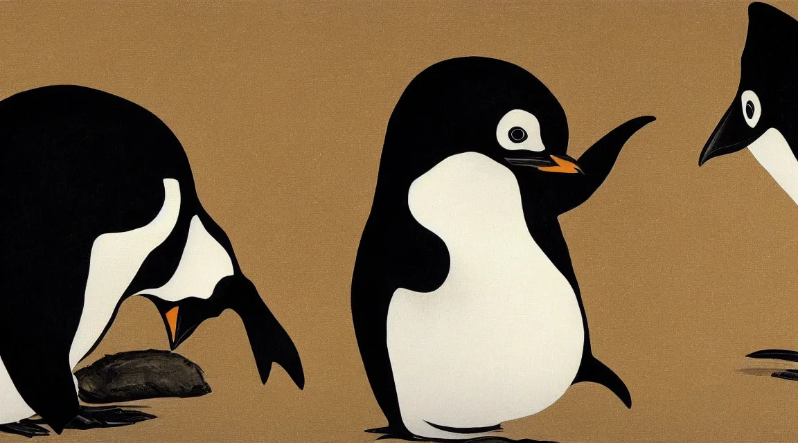 Image similar to Linux Tux penguin wallpaper painted by Caravaggio