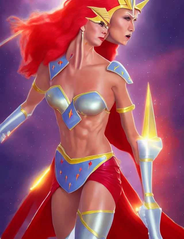 Prompt: ultra - realistic dream illustration, kay parker as she - ra, science fiction, fantasy, trending on artstation, digital art, 4 k resolution, detail, high quality, clear focus, clear, insane detail, concept art