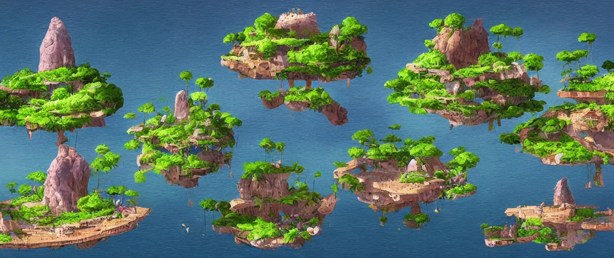 Image similar to floating islands concept art