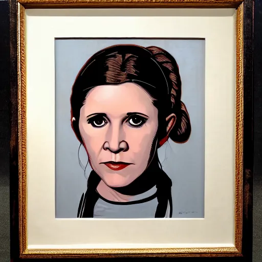 Prompt: portrait of young carrie fisher by greg ruthkowski