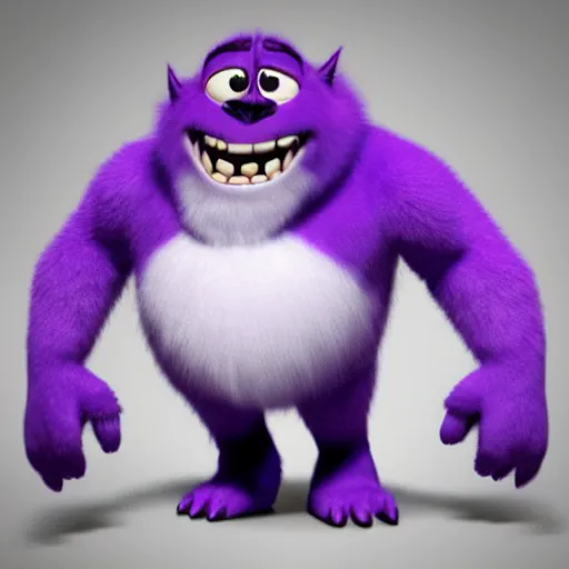 Prompt: a fluffy purple monster, pixar, octane, full body