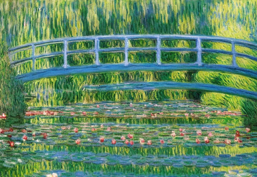 Image similar to a beautiful painting of a pond in spring time by Monet, Wes Anderson, James Jean, trending on Artstation, 4k