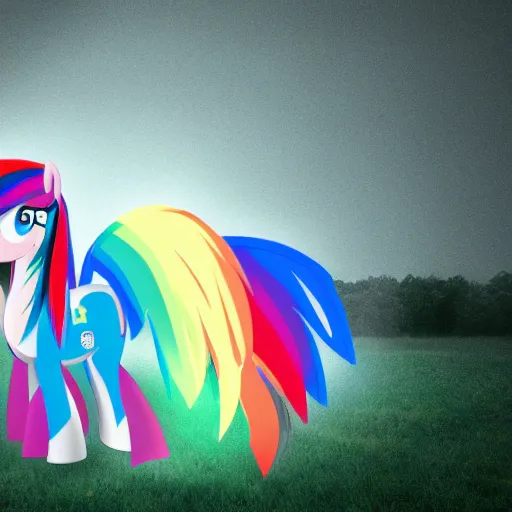 Image similar to Rainbow Dash, Equine Photography, Pegasus, Light-blue coat with rainbow mane and tail, realistic 4k