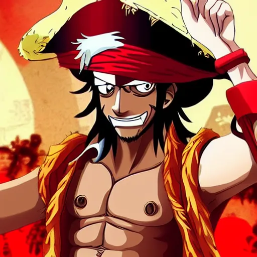 Prompt: Captain Jack Sparrow as Monkey D Luffy