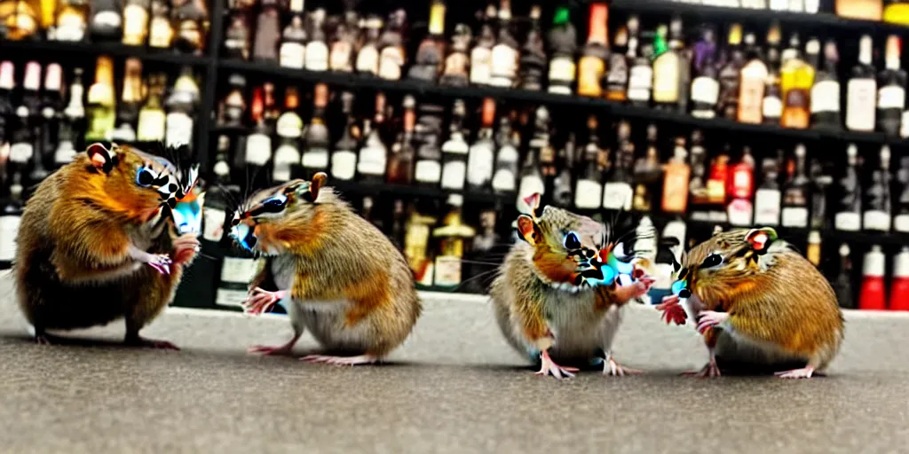 Image similar to a pair of gerbils robbing a liquor store