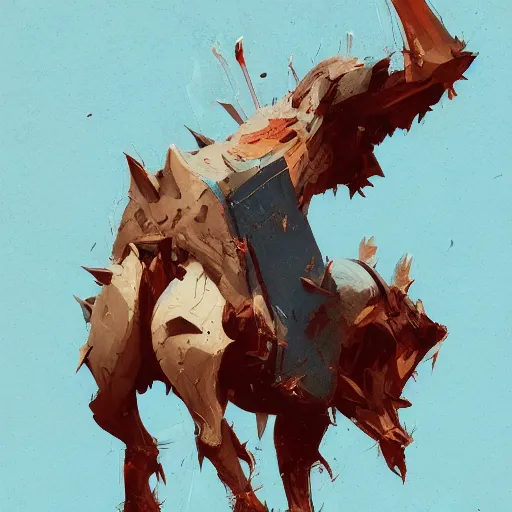 Prompt: Minotaur wearing Denim Jeans MTG Card Greg Rutkowski ismail inceoglu craig j. spearing bastien grivet james gilleard barnett newman