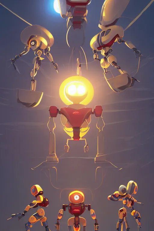 Image similar to metabots medabots medarotto medarot robot minimalist comics, behance hd by jesper ejsing, by rhads, makoto shinkai and lois van baarle, ilya kuvshinov, rossdraws global illumination ray tracing hdr radiating a glowing aura