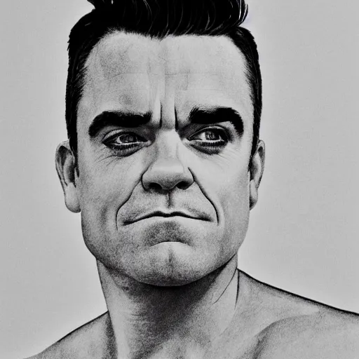 Image similar to robbie williams portrait