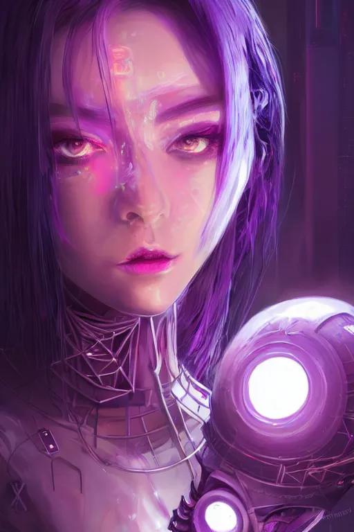 Image similar to portrait futuristic nefarious cyberpunk young female necromancer, in futuristic moonlight starlight tokyo rooftop cyberpunk night, ssci-fi, fantasy, intricate, very very beautiful, elegant, neon light, highly detailed, digital painting, artstation, concept art, soft light, hdri, smooth, sharp focus, illustration, art by tian zi and craig mullins and WLOP and alphonse mucha