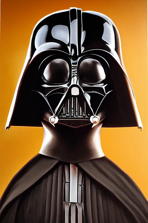 Image similar to 50% Lady Gaga, 50% Darth Vader, oil on canvas, intricate, portrait, 8k highly professionally detailed, HDR, CGsociety