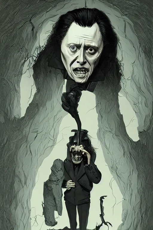 Prompt: christopher walken in sleepy hollow, full body, big two toned eyes, teeth gritted, horror, intricate details, cinematic, epic, realistic, anatomy, tomer hanuka, uplight, artstation, photorealistic, scary