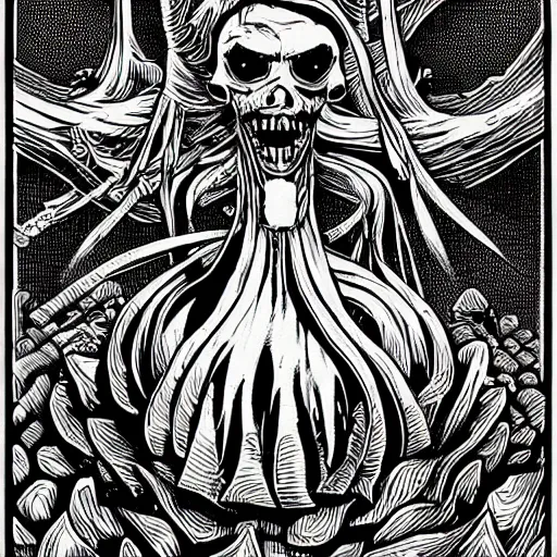 Image similar to mcbess illustration of vecna