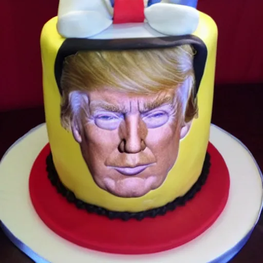 Image similar to the ugliest cake with Donald trumps face on it