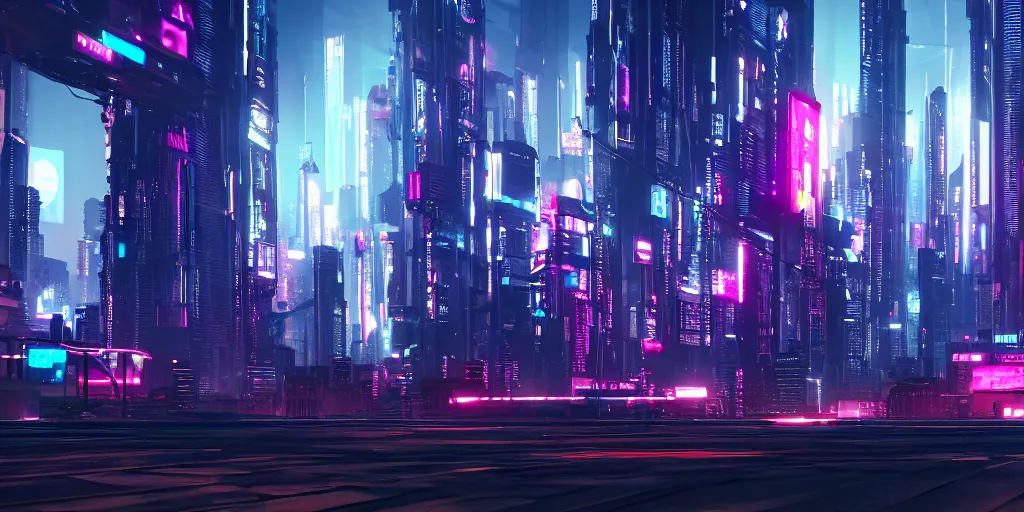 cyberpunk city, 4 k resolution, ultra wide angle,, Stable Diffusion