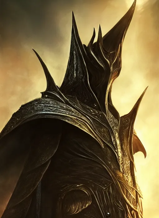 Image similar to sauron, ultra detailed fantasy, elden ring, realistic, dnd character portrait, full body, dnd, rpg, lotr game design fanart by concept art, behance hd, artstation, deviantart, global illumination radiating a glowing aura global illumination ray tracing hdr render in unreal engine 5