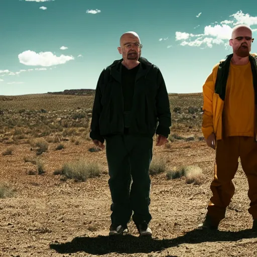 Prompt: A Still from Breaking Bad with Danny Devito starring as both Walter White and Jesse Pinkman, shot on a production grade camera, 4K.