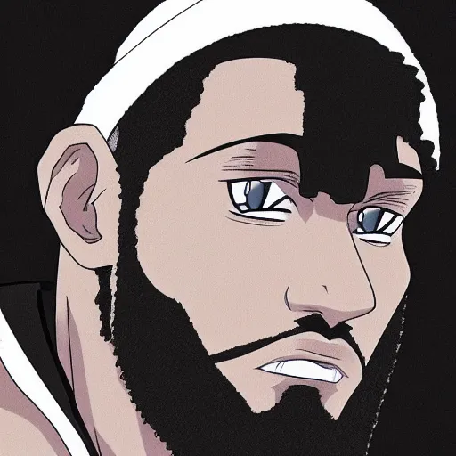 Prompt: Lebron James side profile if he was in the anime one piece, detailed, hd