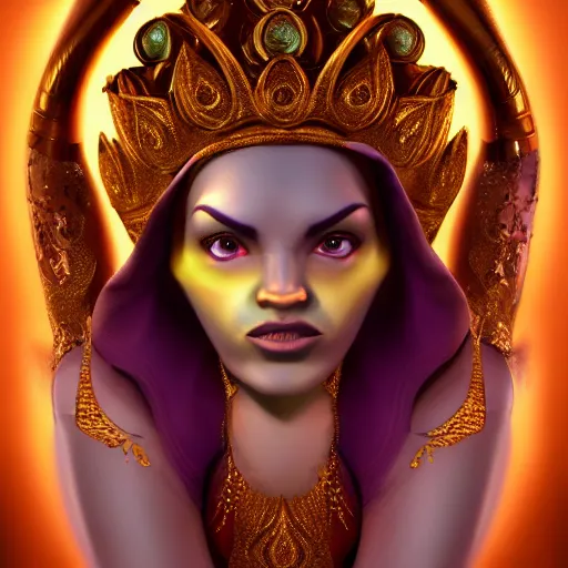 Image similar to all powerful genie, a god, god, ecstatic, infinite power, manic, perfect eyes, full body shot, magical being, magic, portrait, noble, transformation, vivid colors, elegant, concept art, sharp focus, digital art, Hyper-realistic, 4K, Unreal Engine, Highly Detailed, HD, Dramatic Lighting by Brom, trending on Artstation