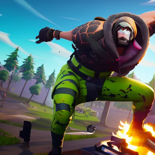 Image similar to bearsnake as a fortnite character, screenshot from fortnite, 3 d unreal engine render