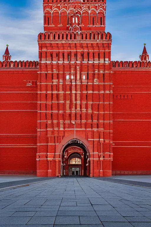 Prompt: photography by ando tadao, kremlin, red square, building with bricks, sharp focus, golden ratio, volumetric light, symmetry, ultra realistic, 8 k